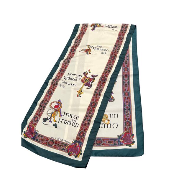 Celtic silk scarf inspired by the Book of Kells size 52 x 12.5 inches - Picture 1 of 4